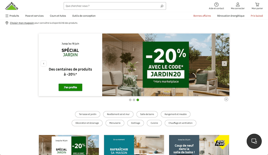 landing page Leroy Merlin